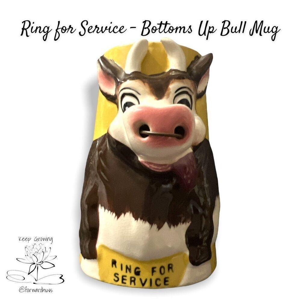 Vintage Bottoms Up Cow Mug - Cow Collectible Delight